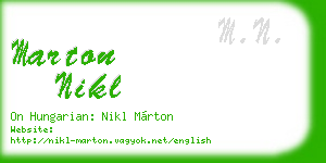 marton nikl business card
